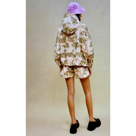 Maje Palm Tree Print Jacket with hood Size 40 (L) - Picture 6 of 16